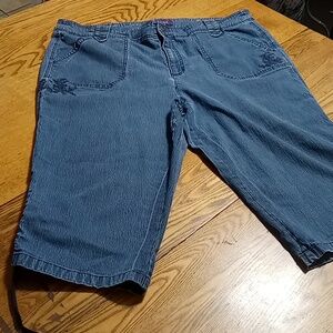 GLORIA VANDERBILT Jeans Womens 22W Blue Bling Denim Capri ? Preowned Used Summer
